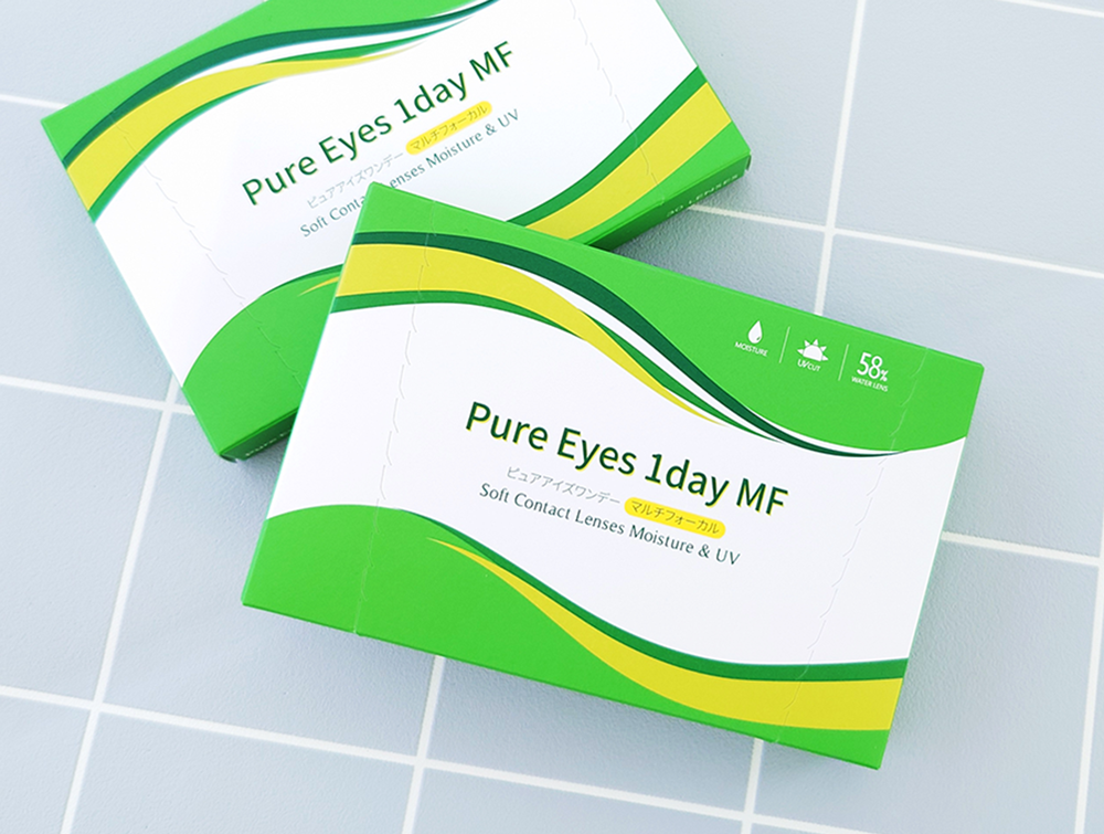 ピュアアイズワンデーマルチフォーカル（遠近両用コンタクトレンズ）パッケージ写真